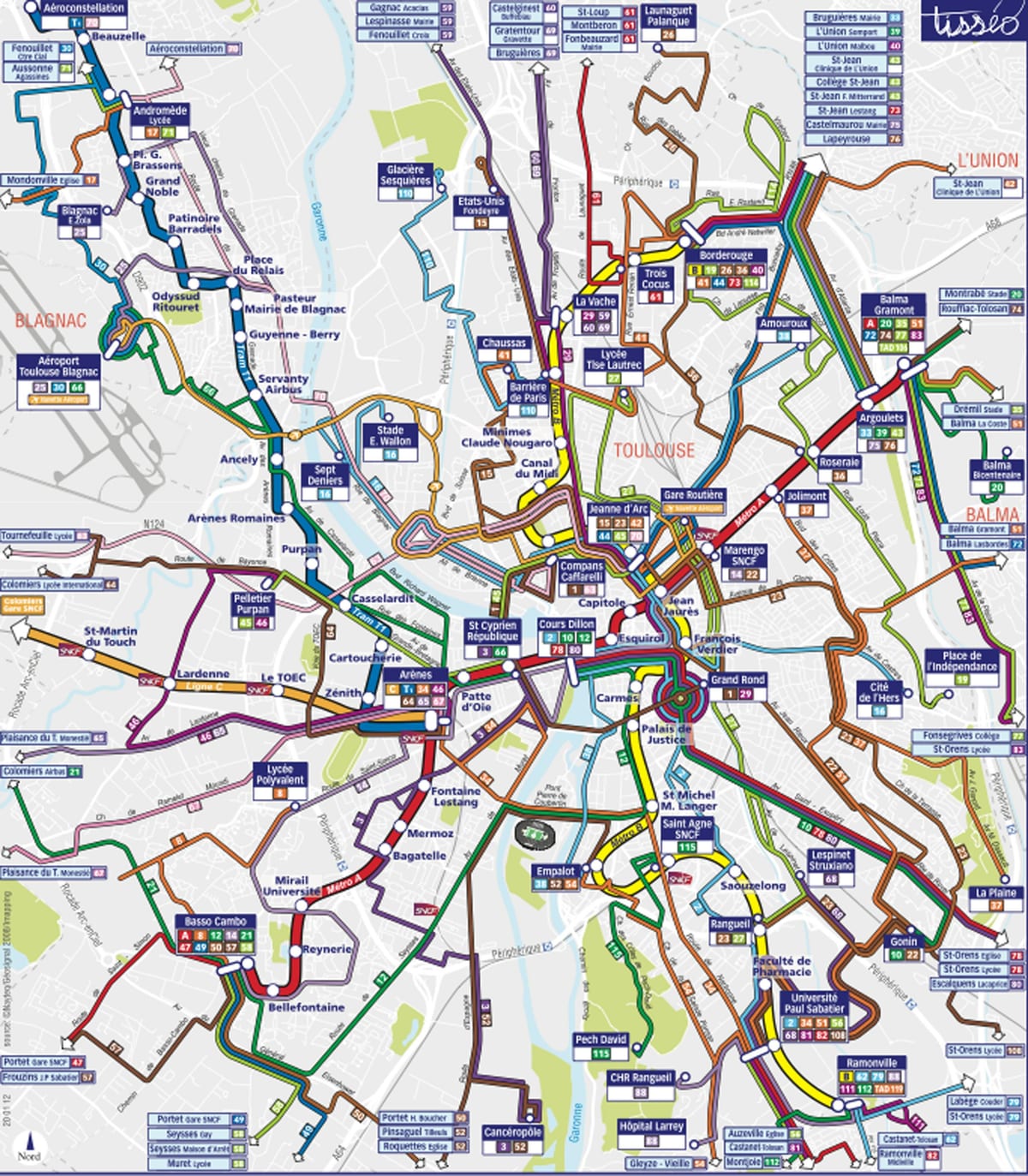 Toulouse-transport-Karte