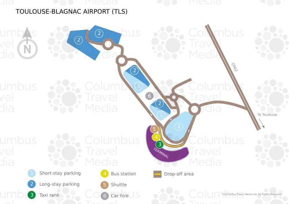 Karte von Toulouse blagnac Flughafen