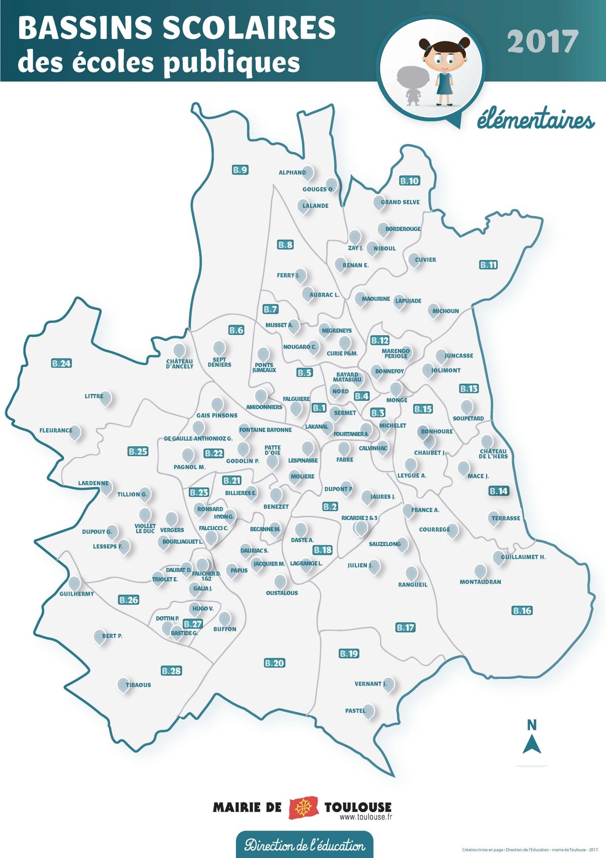 Karte von tououse Schule
