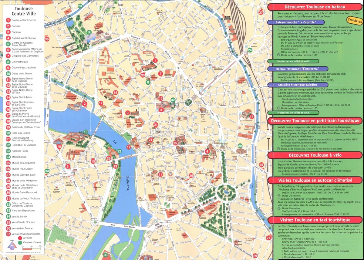 Toulouse Attraktion Karte