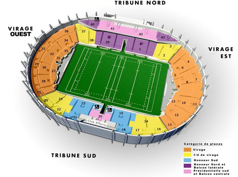 Karte von Toulouse-Stadion 